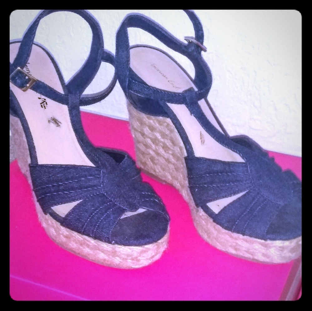 Blue jean wedges